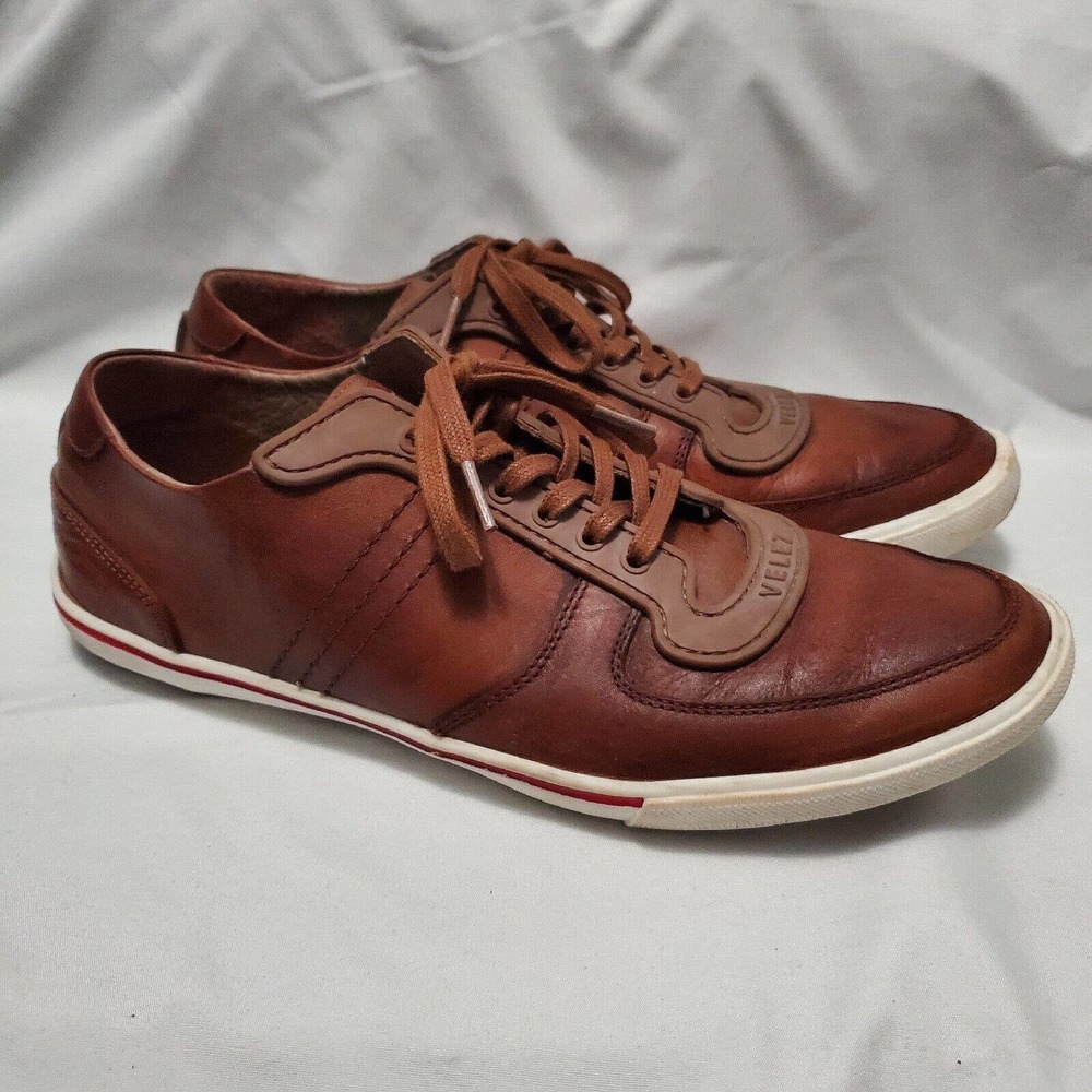 Velez Men Leather Shoe Sneakers Brown Size 13